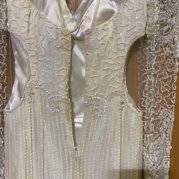 Ivory bedazzled full length formal - Picture 11 of 13